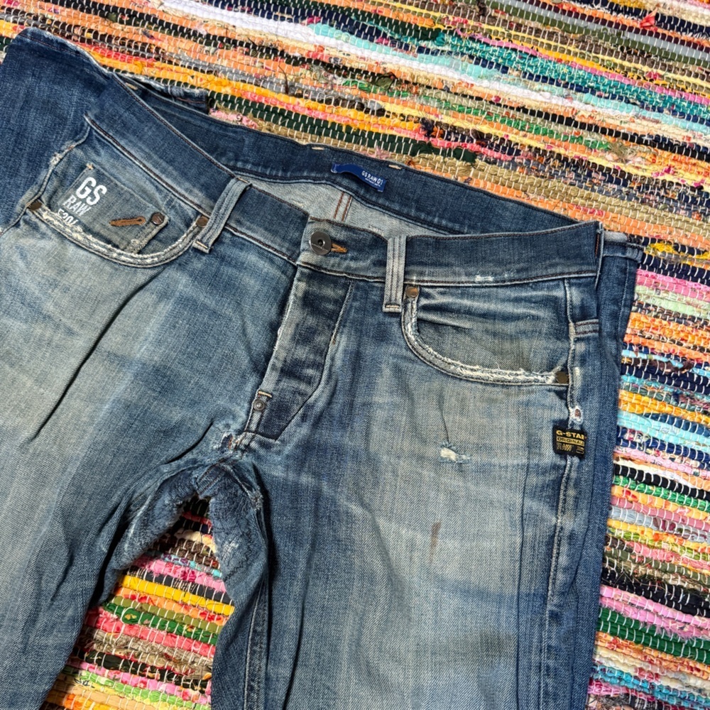 G-Star Raw Men’s Jeans 32x32 – Distressed Denim Straight Fit - Picture 3 of 8